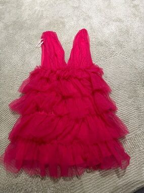 Forever 21 Hot Pink Tiered Tulle Dress